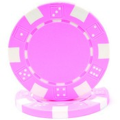 PINK 11.5 Gram STRIPED DICE Chip Sold by the Roll, CPSD-PINK*25