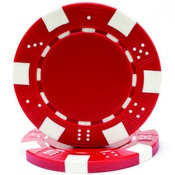 RED 11.5 Gram STRIPED DICE Chip Sold by the Roll, CPSD-RED*25