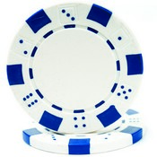 WHITE 11.5 Gram STRIPED DICE Chip Sold by the Roll, CPSD-White*25