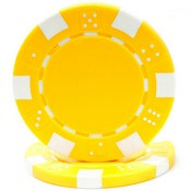 YELLOW 11.5 Gram STRIPED DICE Chip Sold by the Roll, CPSD-YELLOW*25