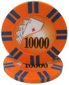 2 Stripe Twist Series 8 gram Poker Chip $10000 Sold by the Roll 25 pcs. per Roll, CPTST-$10000*25