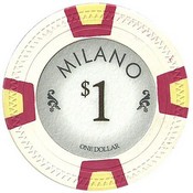 Milano 10 Gram Clay Poker Chip $1 Sold By the Roll of 25pcs., CPML-$1*25