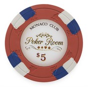 Monaco Club Series 13.5 Gram Poker Chips - $5, CPMO-$5*25