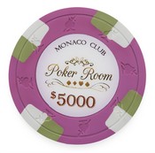 Monaco Club Series 13.5 Gram Poker Chips - $5000, CPMO-$5000*25