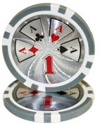 Hi Roller Series 14 gram Poker Chip $1 Sold by the Roll 25 pcs. per Roll, CPHR-$1*25