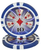Hi Roller Series 14 gram Poker Chip $10 Sold by the Roll 25 pcs. per Roll, CPHR-$10*25