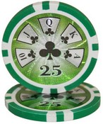 Hi Roller Series 14 gram Poker Chip $25 Sold by the Roll 25 pcs. per Roll, CPHR-$25*25