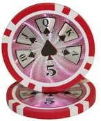 Hi Roller Series 14 gram Poker Chip $5 Sold by the Roll 25 pcs. per Roll, CPHR-$5*25