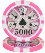 Hi Roller Series 14 gram Poker Chip $5000 Sold by the Roll 25 pcs. per Roll, CPHR-$5000*25