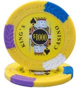 King's Casino Series 14 gram Pro Clay - $1000 Sold by the Roll 25 pcs. per Roll, CPKC-$1000*25