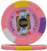 King's Casino Series 14 gram Pro Clay - $5000 Sold by the Roll 25 pcs. per Roll, CPKC-$5000*25