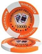 Tournament Pro 11.5 gram - $10000 Sold by the Roll 25 pcs. per Roll, CPTP-$10000*25