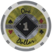 Black Diamond Series Poker Chips 14 Gram - $1 Sold by the Roll 25 pcs per Roll, CPBD-$1*25