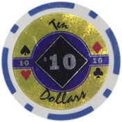 Black Diamond Series Poker Chips 14 Gram - $10 Sold by the Roll 25 pcs per Roll, CPBD-$10*25