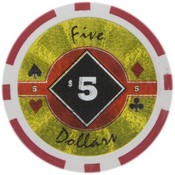 Black Diamond Series Poker Chips 14 Gram - $5 Sold by the Roll 25 pcs per Roll, CPBD-$5*25