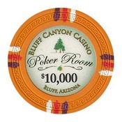 Bluff Canyon Series 13.5 Gram Poker Chips - $10000 Sold By the Roll of 25pcs., CPBL-$10000*25