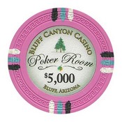 Bluff Canyon Series 13.5 Gram Poker Chips - $5000 Sold By the Roll of 25pcs., CPBL-$5000*25