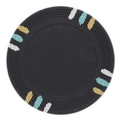 Blank 12 Stripe Poker Chip - 13.5grams - BLACK Sold by the Roll 25 pcs. per Roll, CPBL12-BLACK*25