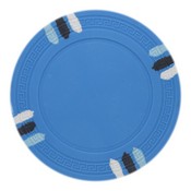 Blank 12 Stripe Poker Chip - 13.5grams - Light Blue Sold by the Roll 25 pcs. per Roll, CPBL12-LightBlue*25