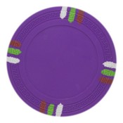 Blank 12 Stripe Poker Chip - 13.5grams - Purple Sold by the Roll 25 pcs. per Roll, CPBL12-Purple*25