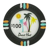 Desert Heat Series 13.5 Gram Poker Chips - $100 Sold By the Roll of 25pcs., CPDH-$100*25