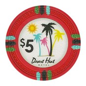 Desert Heat Series 13.5 Gram Poker Chips - $5 Sold By the Roll of 25pcs., CPDH-$5*25