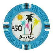 Desert Heat Series 13.5 Gram Poker Chips - $50 Sold By the Roll of 25pcs., CPDH-$50*25