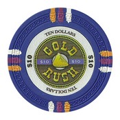 Gold Rush Series 13.5 Gram Poker Chips - $10 Sold By the Roll of 25pcs., CPGR-$10*25