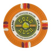 Gold Rush Series 13.5 Gram Poker Chips - $10000 Sold By the Roll of 25pcs., CPGR-$10000*25