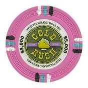 Gold Rush Series 13.5 Gram Poker Chips - $5000 Sold By the Roll of 25pcs., CPGR-$5000*25