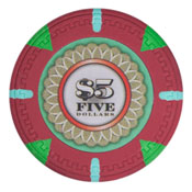 Mint 13.5 Gram Poker Chips - $5 (25 Pack), CPMT-$5*25