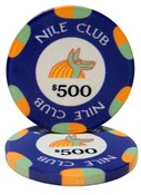 $500 Nile Club 10 Gram Ceramic Poker Chip Sold by the Roll 25 pcs. per Roll, CPNI-$500*25