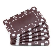 5 Brown Rectangular Poker Chips, CPPP-Brown*5