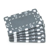 5 Gray Rectangular Poker Chips, CPPP-Gray*5