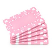 5 Pink Rectangular Poker Chips, CPPP-Pink*5