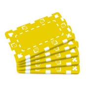 5 Yellow Rectangular Poker Chips, CPPP-Yellow*5