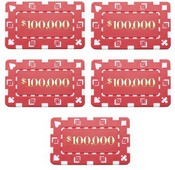 5 Denominated Poker Plaques Red $100,000, CPDP-$100000*5
