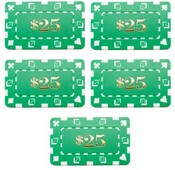 5 Denominated Poker Plaques Green $25, CPDP-$25*5