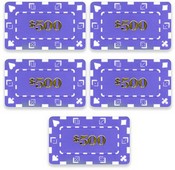 5 Denominated Poker Plaques Purple $500, CPDP-$500*5