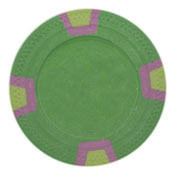 Blank Claysmith Double Trapezoid Poker Chip (25 Pack) - Green, CPSLBL-Green*25