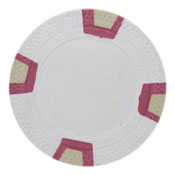 Blank Claysmith Double Trapezoid Poker Chip (25 Pack) - White, CPSLBL-White*25