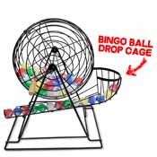 Professional Bingo Set w/ 19" Cage, 1.5" Balls, & Wood Board, GBIN-105