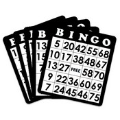 18 Pack of Black Bingo Cards, GBIN-201