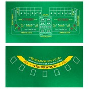 Double-Sided Craps & Blackjack Casino Felt, GFEL-602