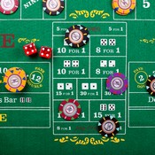 Double-Sided Craps Table & Roulette Casino Felt, GFEL-604