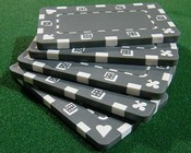 5 Gray Rectangular Poker Chips, CPPP-Gray*5