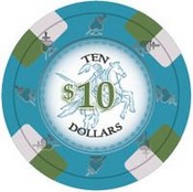 Poker Knights Series Clay Poker Chips 13.5g Roll of 25 Chips - $10, CPPK-$10*25