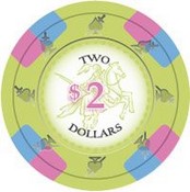Poker Knights Series Clay Poker Chips 13.5g Roll of 25 Chips - $2, CPPK-$2*25