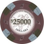 Poker Knights Series Clay Poker Chips 13.5g Roll of 25 Chips - $25000, CPPK-$25000*25