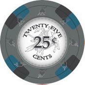 Poker Knights Series Clay Poker Chips 13.5g Roll of 25 Chips - $0.25, CPPK-25c*25